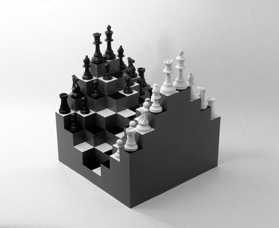 Un échiquier en 3D très design